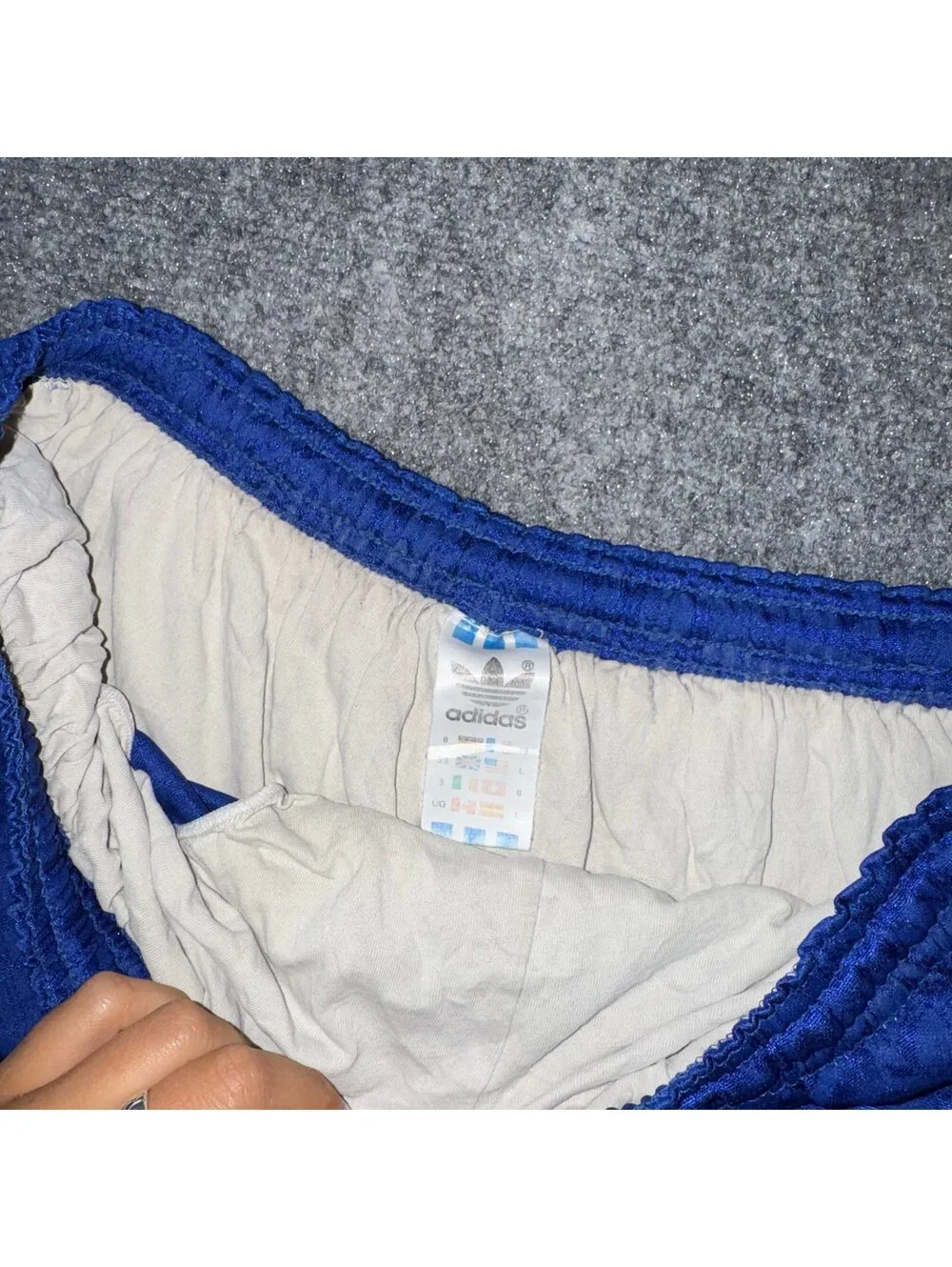 Adidas Blue Grail Dazzle Lined Athletic Shorts Mens LG Vtg y2k 90s Rare